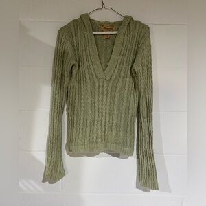 Aeropostale V-Neck Ribbed Sweater - Light Olive